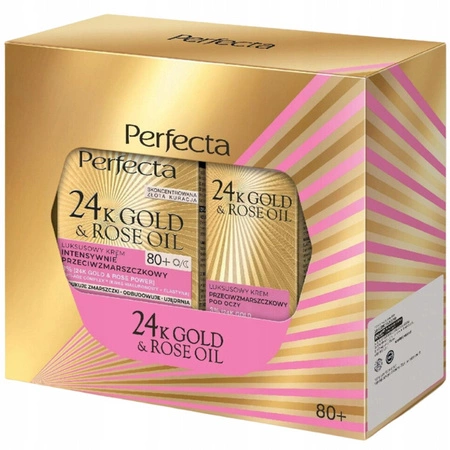 DAX Perfecta 24k Gold & Rose Oil zestaw do twarzy 80+ (krem + krem pod oczy) 