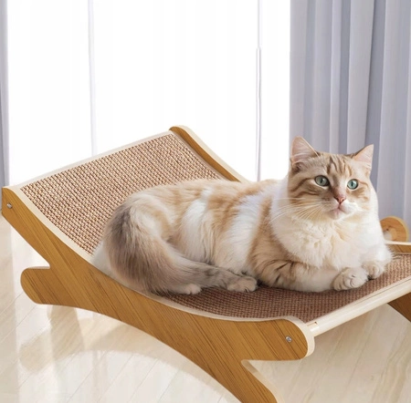 ECARLA drapak dla kota legowisko drewniano jutowe 49x30x16cm KOT27