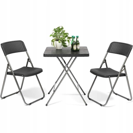 ECARLA zestaw mebli balkonowych Bistro Czarne SC07
