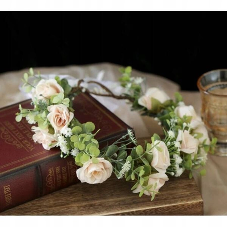 ECARLA wianek opaska na głowę kwiaty BOHO W89