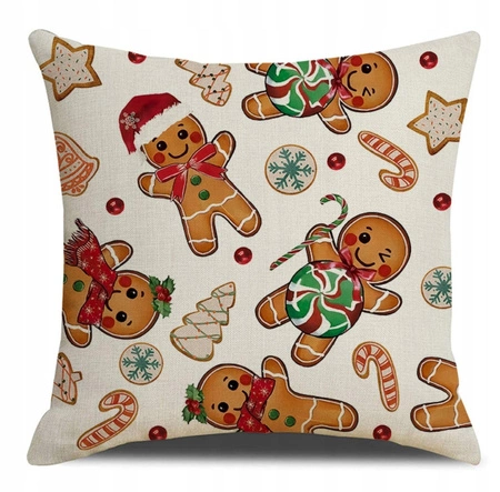 ECARLA Zima Świąteczna poszewka na poduszkę Boho 45x45 PIERNICZKI POD247