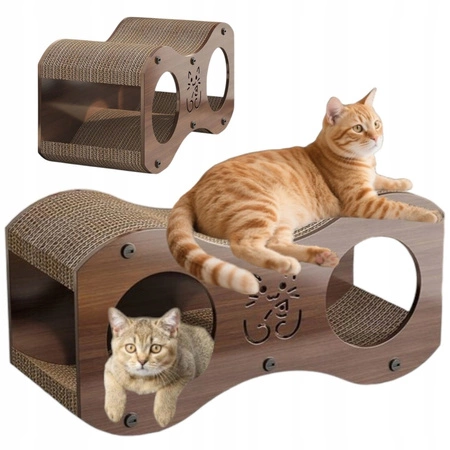 ECARLA drapak dla kota legowisko drewniano jutowe 47x22x23cm KOT24