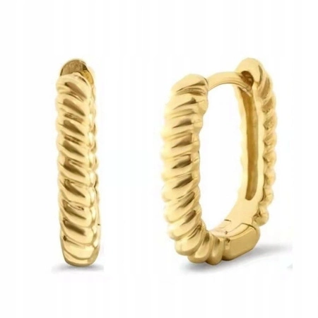 ECARLA kolczyki wiszące ze stali szlachetnej platerowanej złotem KST3212