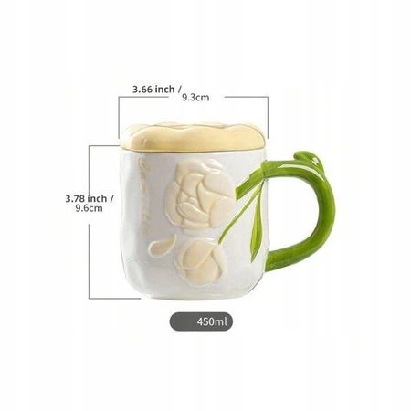 ECARLA kubek perłowy z pokrywką niebieski KB02N 450ml