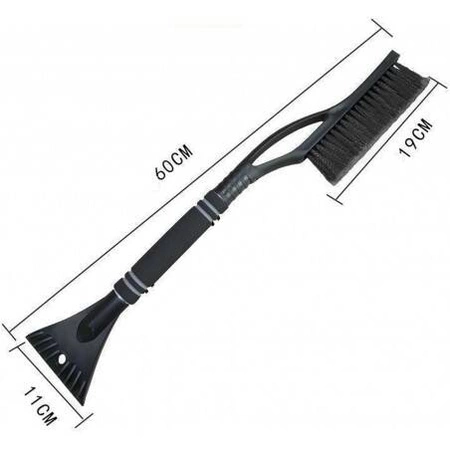 ECARLA skrobaczka do szyb z miotłą Czarna