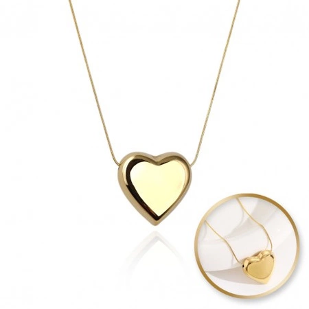 ECARLA naszyjnik ze stali szlachetnej pozłacanej SERCE NST2177