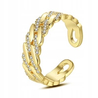 ECARLA pierścionek ze stali chirurgicznej platerowanej złotem PST935