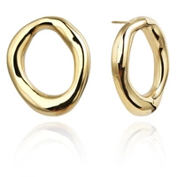 ECARLA kolczyki ze stali szlachetnej platerowane 14k Koła KST3382