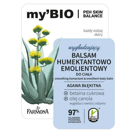 FARMONA my Bio humektantowo emolientowy balsam do ciała wygładzający Agawa błękitna 400ml