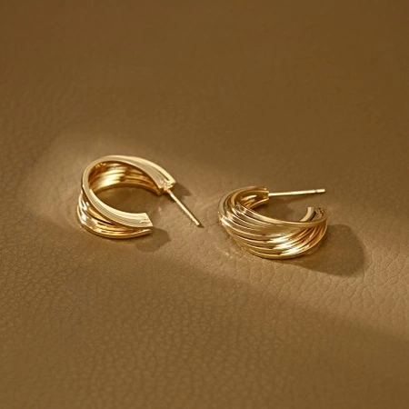 ECARLA kolczyki ze stali szlachetnej platerowanej 14k złotem KST3404