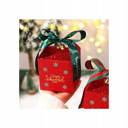 ECARLA torebka ozdobna świąteczna pudełko prezentowe 10x10x10cm OPO38