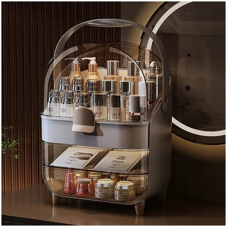 ECARLA organizer szkatułka na kosmetyki biżuterię Biały CB73