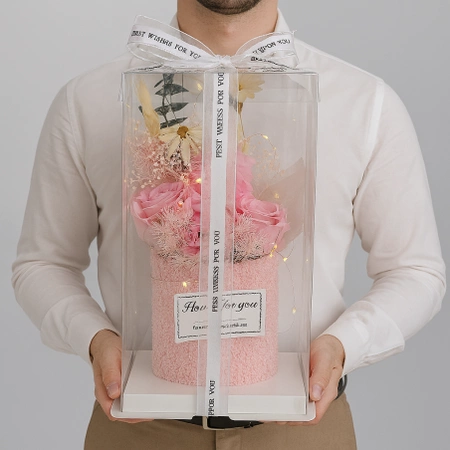 ECARLA Flower Box bukiet zapachowych kwiatów mydlanych w pudełku LED BUK21