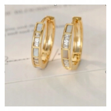 ECARLA kolczyki ze stali szlachetnej platerowanej 14k złotem KST3417