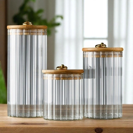 ECARLA pojemnik z falowanymi ściankami, cukiernica 550ml SZK167