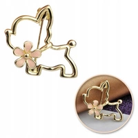 ECARLA broszka PIESEK z kwiatkiem BZ210