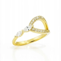 ECARLA pierścionek ze stali chirurgicznej platerowanej złotem R6 PST980R6