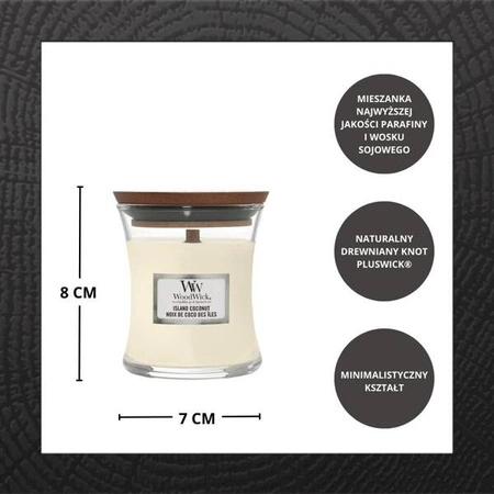 WOODWICK PlusWick mała świeca w słoiku ISLAND COCONUT 85g