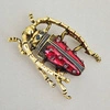 ECARLA broszka kryształowa Czerwony Chrabąszcz BZ171 