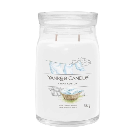 YANKEE CANDLE Signature Duża świeca w słoiku CLEAN COTTON 567g