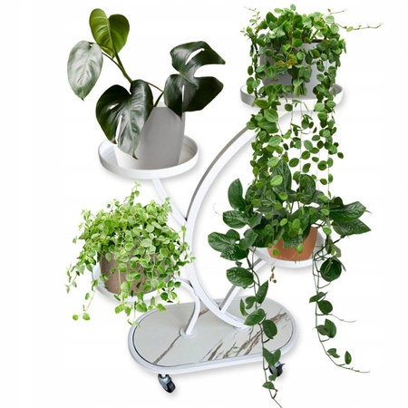 ECARLA kwietnik stojak na kwiaty metalowy na kółkach 50x25x80cm SZ43B