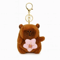 ECARLA brelok do kluczy KAPIBARA z różowym kwiatkiem BRL385R