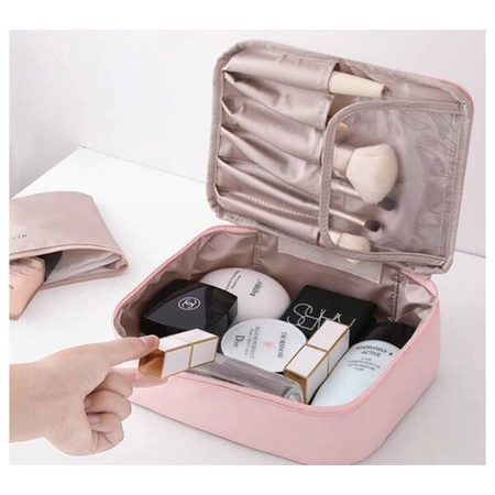 ECARLA kuferek kosmetyczka etui pudrowy róż KS87