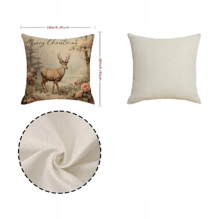 ECARLA Zima Świąteczna poszewka na poduszkę Boho 45x45 TRZY CHOINKI POD210