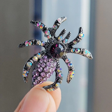 ECARLA broszka z kryształkami Pająk BZ190