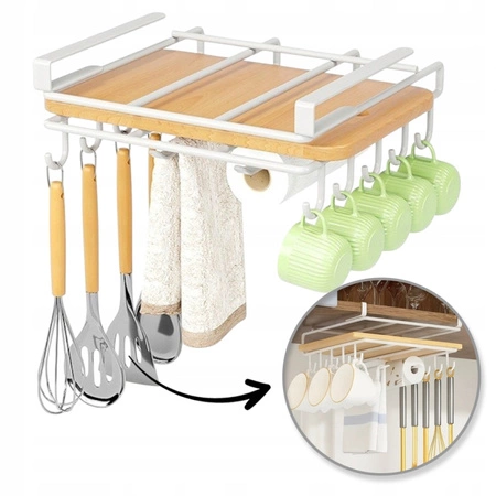 ECARLA uchwyt podwieszany do szafki, wieszak Biały OR116B