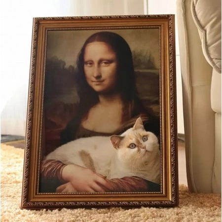 ECARLA drapak dla kota legowisko, obraz ramka Mona Lisa KOT29