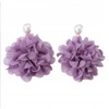 ECARLA kolczyki wiszące, efektowny tiulowy kwiat z perłą, sztyft Fiolet K1709