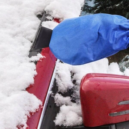 ECARLA skrobaczka do szyb z rękawiczką Niebieska SKROB06N