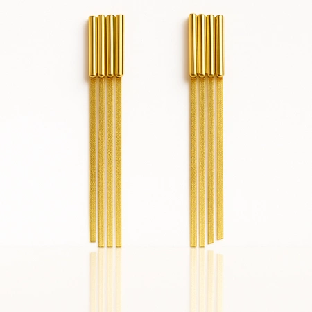 ECARLA kolczyki ze stali szlachetnej platerowanej 14k złotem KST3446