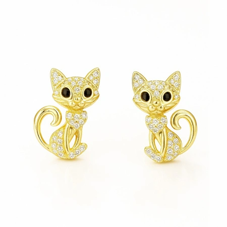 ECARLA kolczyki ze stali szlachetnej platerowanej złotem KOT KST3524