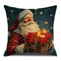 ECARLA Zima świąteczna poszewka na poduszkę 45x45cm Mikołaj POD202