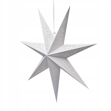 ECARLA Boże Narodzenie gwiazda papierowa ażurowa 60cm Witraż 3D Biała WG11