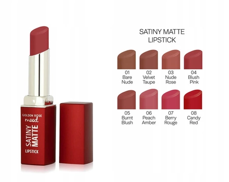 GOLDEN ROSE Mood Satiny Matte pomadka do ust matowa 07 Berry Rouge 3,5g