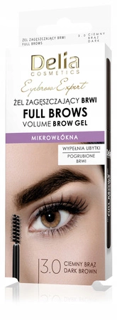 DELIA Eyebrow Expert Full Brows żel zagęszczający brwi 3.0 Ciemny Brąz 7ml