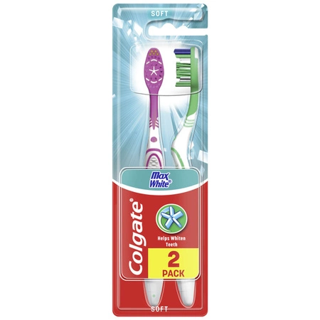 COLGATE MAXWHITE szczoteczka do zębów Soft 1+1