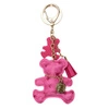 ECARLA brelok do kluczy skórzany Miś Fuksja BRL357