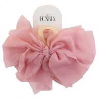 ECARLA klamra do włosów kokarda tiulowa różowa SP303R