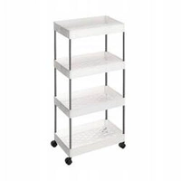 ECARLA regał czteropoziomowy na kółkach Biały SZ34B