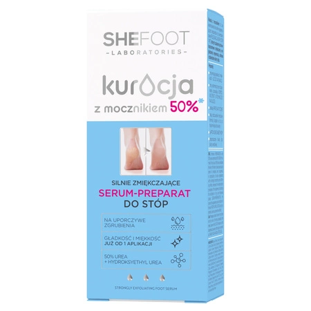 SHEFOOT Kuracja Z Mocznikiem serum do stóp zmiękczające 50% Mocznika 50ml