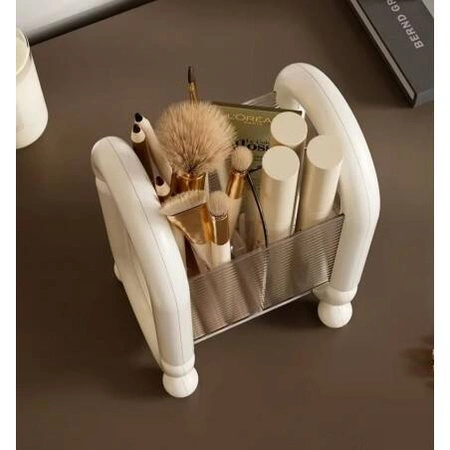 ECARLA organizer na pędzle i kosmetyki 20x12x10cm Kremowy CB59