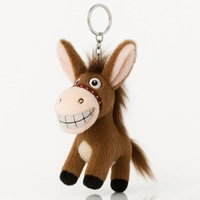 ECARLA brelok do kluczy pluszowy OSIOŁEK z ogonkiem Brąz BRL381BR