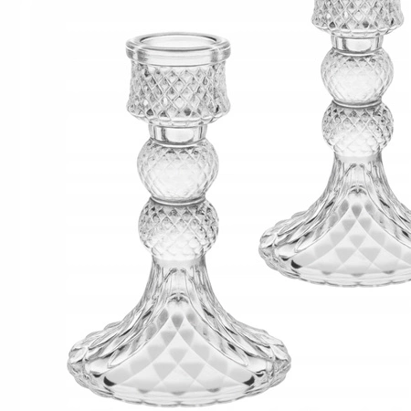 ECARLA świecznik dekoracyjny szklany Glamour 13cm SW14