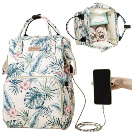 ECARLA plecak dla mamy kwiatowy PL152