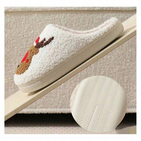 ECARLA kapcie świąteczne, ciepłe, rozmiar 39 Renifer PAN02R39