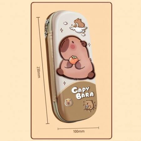 ECARLA piórnik wielofunkcyjny jednokomorowy Capy Bara Brąz PR13